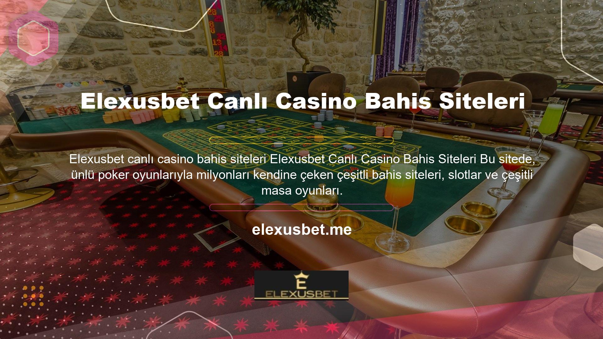Premium hizmetler, oyunlarda şansınızı denemenizi ve canlı casino lobisinde gerçek casino atmosferini yaşamanızı sağlar