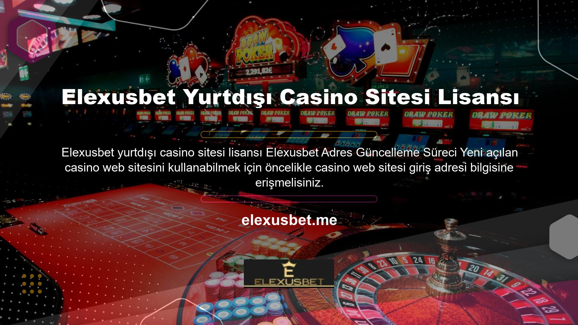 Web sitesini ziyaret ettiğinizde yeni açılan casino web sitesinin içeriğini kullanmaya başlayabilirsiniz
